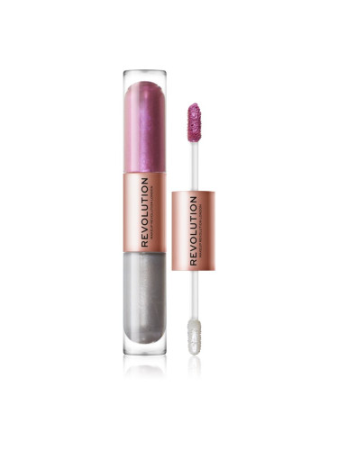 Makeup Revolution Double Up течни очни сенки 2 в 1 цвят Subliminal Lilac 2x2,2 мл.