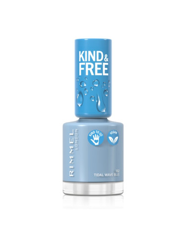 Rimmel Kind & Free лак за нокти цвят 152 Tidal Wave Blue 8 мл.