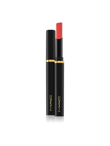 MAC Cosmetics Powder Kiss Velvet Blur Slim Stick матиращо хидратиращо червило цвят Dubonnet Buzz 2 гр.