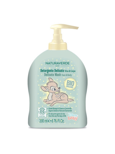 Disney Naturaverde Baby Delicate Wash нежен сапун за лице и тяло за деца от раждането им 200 мл.