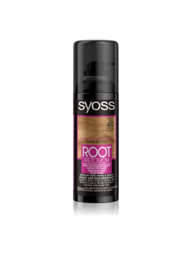 Syoss Root Retoucher тонираща боя за израстнали корени в спрей цвят Dark Blonde 120 мл.