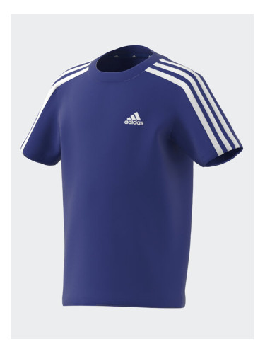 adidas Тишърт Essentials 3-Stripes Cotton T-Shirt IJ6344 Син Regular Fit