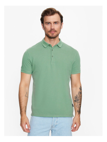 Sisley Тениска с яка и копчета 3B2ZS300B Зелен Regular Fit