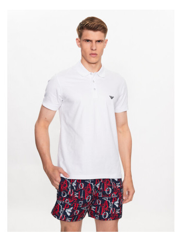 Emporio Armani Underwear Тениска с яка и копчета 211804 3R461 00010 Бял Regular Fit