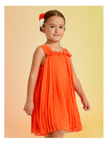 Abel & Lula Елегантна рокля 5055 Оранжев Relaxed Fit