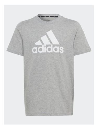 adidas Тишърт Essentials Big Logo Cotton T-Shirt HR6379 Сив Regular Fit