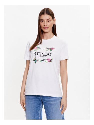 Replay Тишърт W3232N.000.23188P Бял Regular Fit