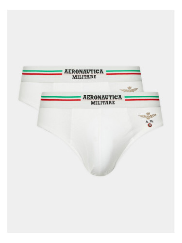 Aeronautica Militare Комплект 2 чифта слипове AM1USL001 Бял