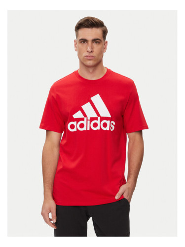 adidas Тишърт Essentials Single Jersey Big Logo T-Shirt IC9352 Червен Regular Fit