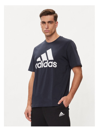 adidas Тишърт Essentials Single Jersey Big Logo T-Shirt IC9348 Син Regular Fit