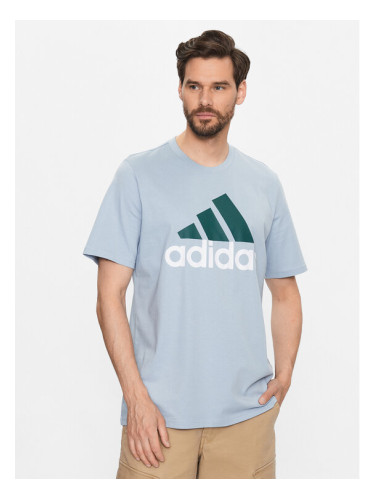 adidas Тишърт Essentials Single Jersey Big Logo T-Shirt IJ8576 Син Regular Fit