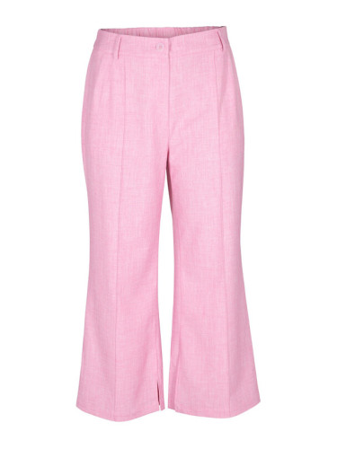 Zizzi Текстилни панталони M90007B Розов Regular Fit