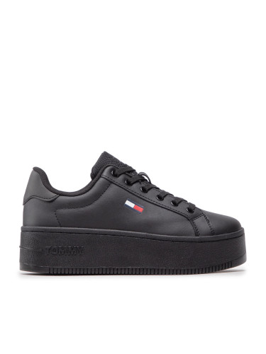 Сникърси Tommy Jeans Flatform Ess EN0EN02043 Черен