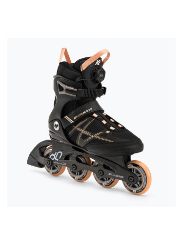 Дамски ролкови кънки K2 Alexis 80 Boa черно-оранжеви 30H0100/11/60