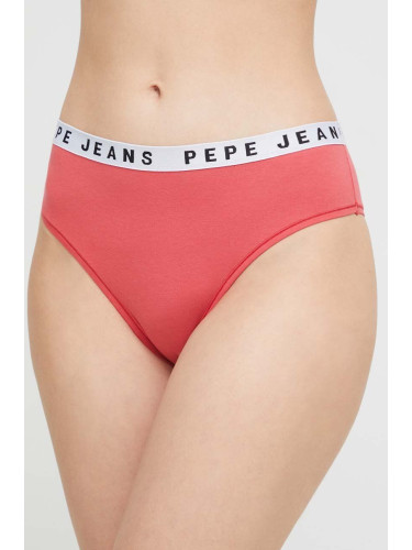 Бикини тип бразилиана Pepe Jeans Solid Brazilian в червено