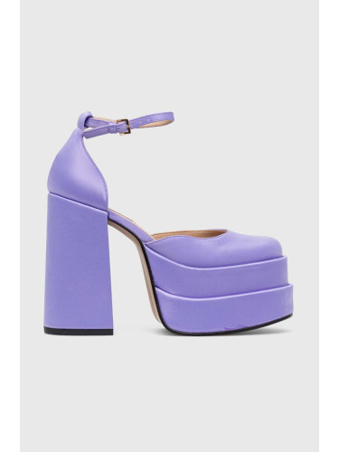 Обувки с дебел ток Steve Madden Charlize в лилаво с висок ток SM11002138