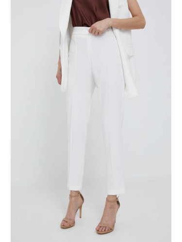 Панталон Artigli в бяло със стандартна кройка, с висока талия