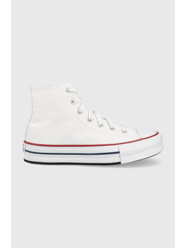 Детски високи кецове Converse Chuck Taylor All Star Lift в бяло