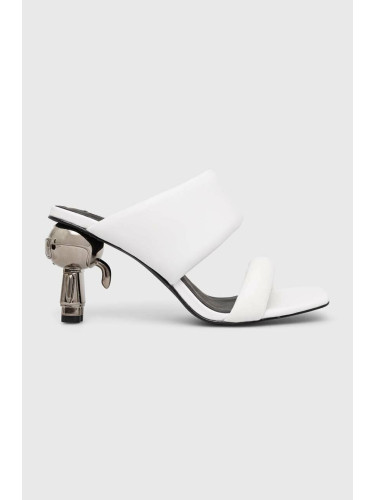 Кожени чехли Karl Lagerfeld IKON HEEL в бяло с висок ток KL39005