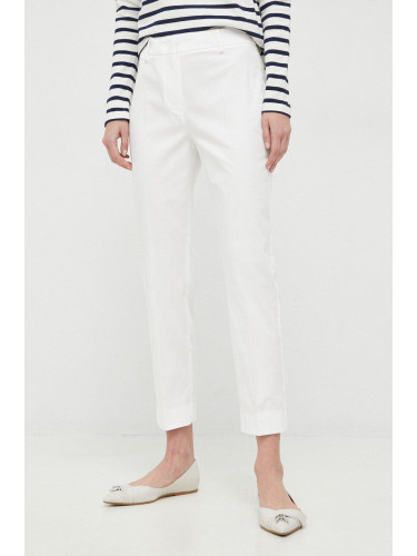 Панталон Weekend Max Mara в бяло със стандартна кройка, със стандартна талия