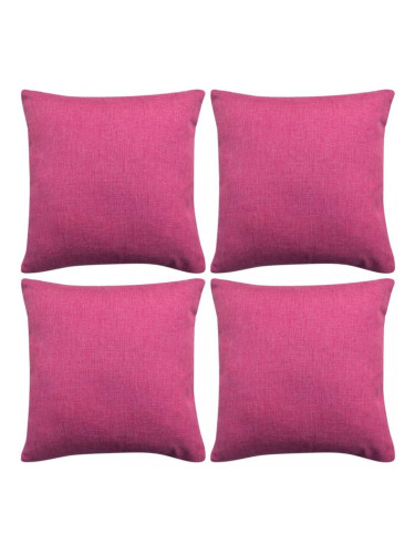 Sonata Калъфки за възглавници, 4 бр, ленен вид, розови, 80x80 см