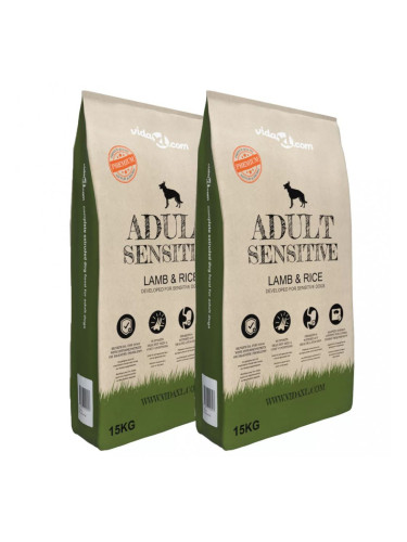 Sonata Премиум храна за кучета Adult Sensitive Lamb & Rice 2 бр 30 кг