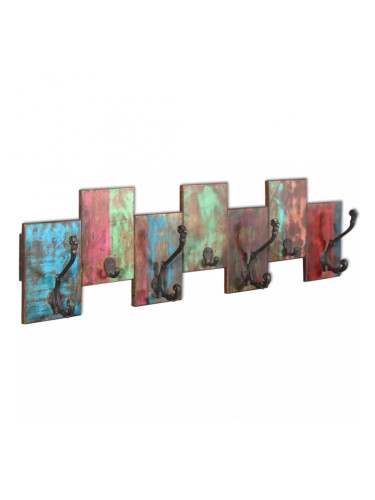 Sonata Закачалка за дрехи с 7 куки, регенерирана дървесина масив