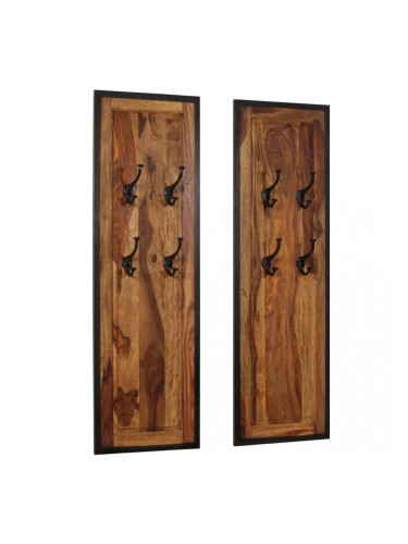 Sonata Закачалки за дрехи, 2 бр, шишамово дърво масив