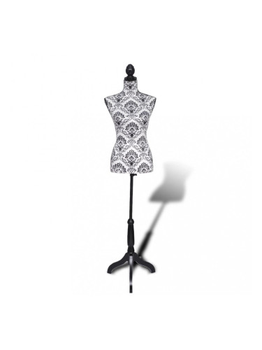 Манекен - бюст за дрехи, дамски силует, цвят черно и бяло