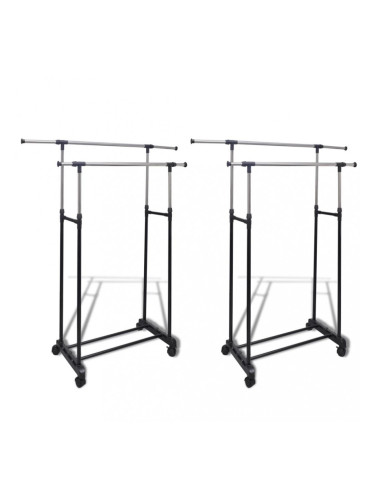 Sonata Регулируеми стойки за дрехи, 2 бр, 2 релси