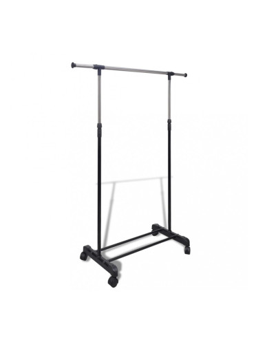 Sonata Регулируема стойка за дрехи, 4 Колела, 1 релса