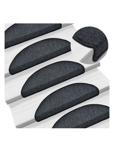 Sonata 15 бр стелки за стълбища, антрацит, 56x17x3 см