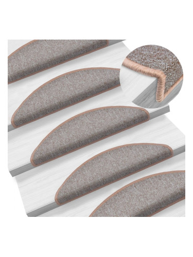 Sonata 15 бр стелки за стълбища, светлокафяви, 56x17x3 см