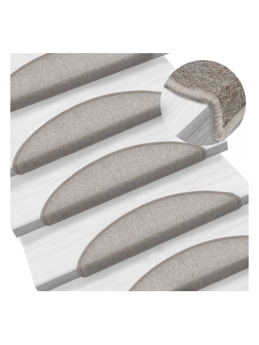 Sonata 15 бр стелки за стълбища, таупе, 56x17x3 см