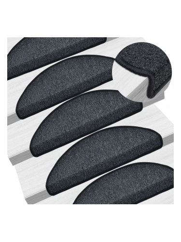 Sonata 15 бр стелки за стълбища, антрацит, 65x24x4 см