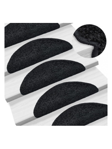 Sonata 15 бр стелки за стълбища, черни, 56x20 см