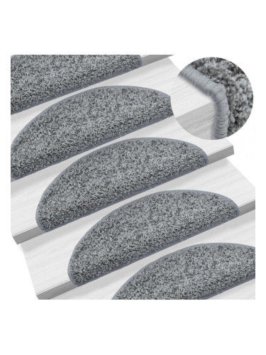 Sonata 15 бр стелки за стълбища, сиви, 65x25 см