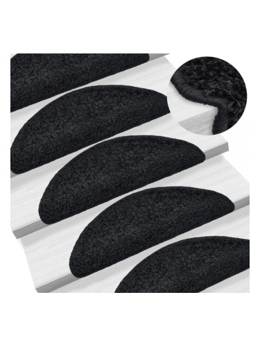 Sonata 15 бр стелки за стълбища, черни, 65x25 см