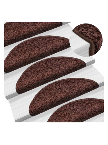 Sonata 15 бр стелки за стълбища, кафяви, 65x25 см