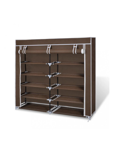 Sonata Платнен шкаф за обувки с покривало 115 х 28 х 110 см, кафяв