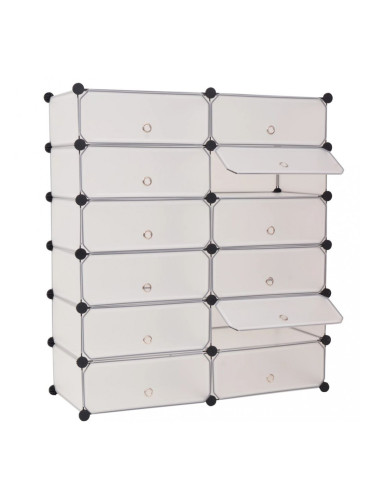 Sonata Сглобяем органайзер за обувки, 12 отделения, бял