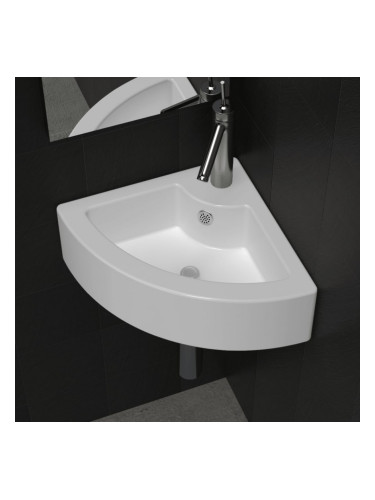 Sonata Мивка с преливник, 45x32x12,5 см, керамична, бяла