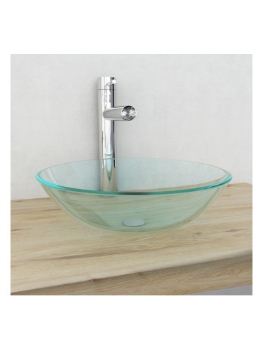 Sonata Мивка от закалено стъкло, 42 см, прозрачна