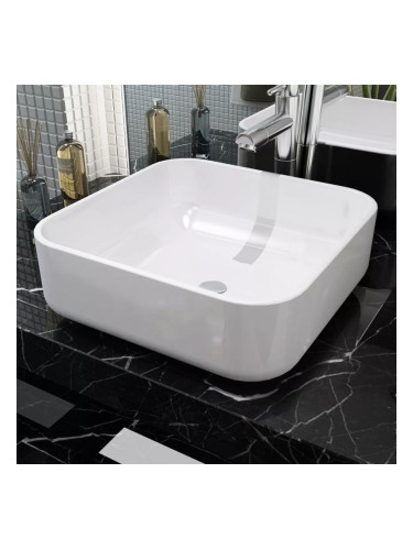 Sonata Керамична мивка, квадратна, бяла, 38x38х13,5 см