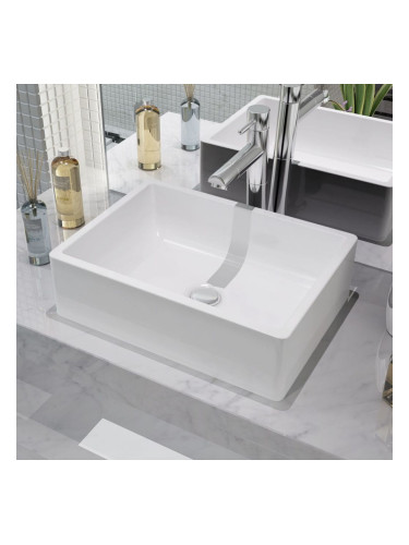 Sonata Керамична мивка, бяла, 41x30х12 см