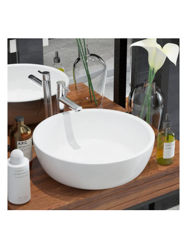 Sonata Керамична мивка, кръгла, бяла, 42x12 см