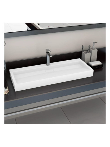 Sonata Мивка, 120x46x11 см, минерална/мраморна отливка, бяла