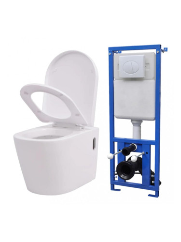 Sonata Окачена тоалетна чиния, със скрито казанче, керамична, бяла