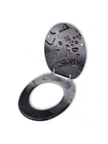 Седалка за тоалетна чиния с капак от MDF, дизайн капка вода