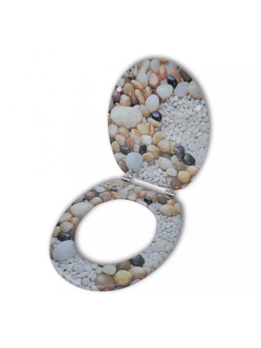 Тоалетна седалка с MDF капак, дизайн "Камъчета"